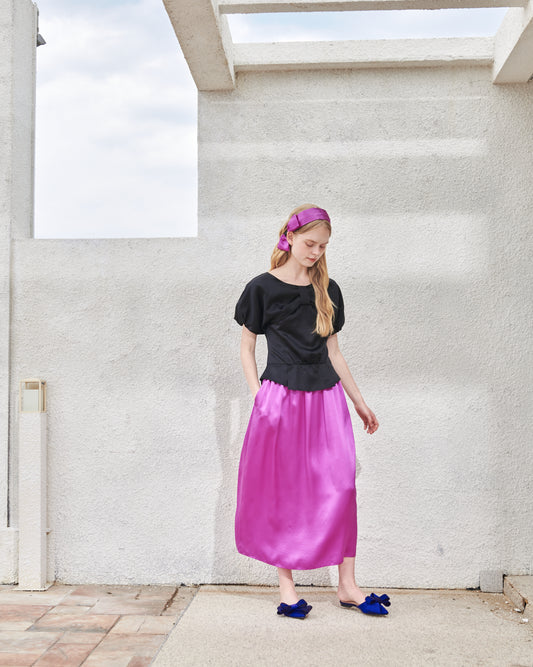 Fuchsia Silk Skirt
