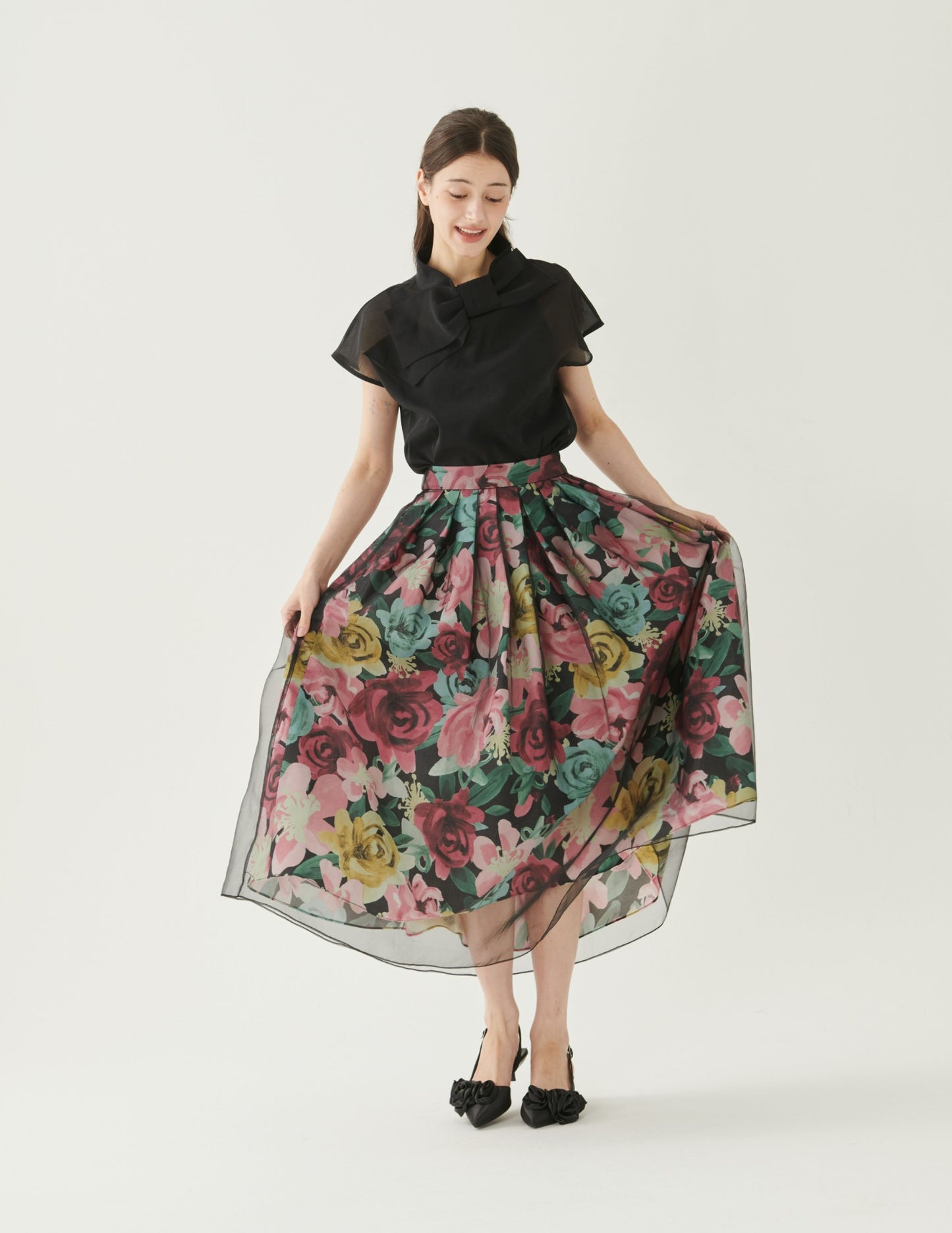 Rosalie Organza Floral Skirt