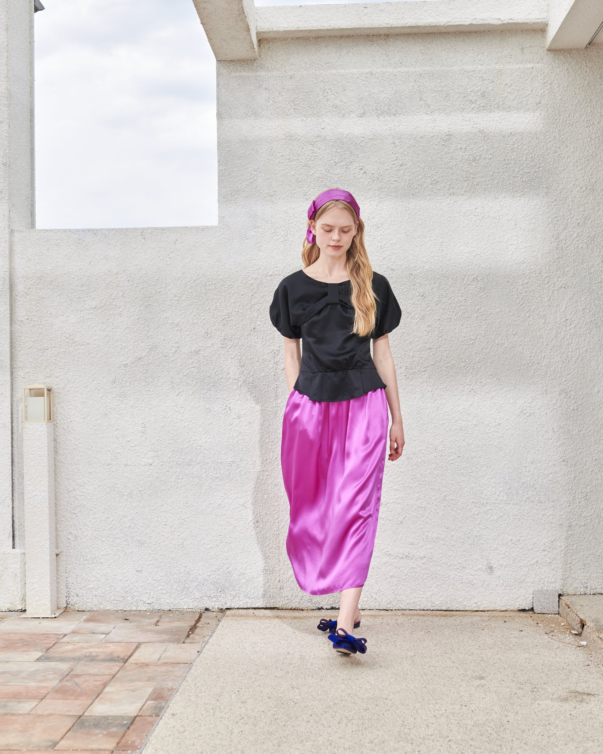 Fuchsia Silk Skirt