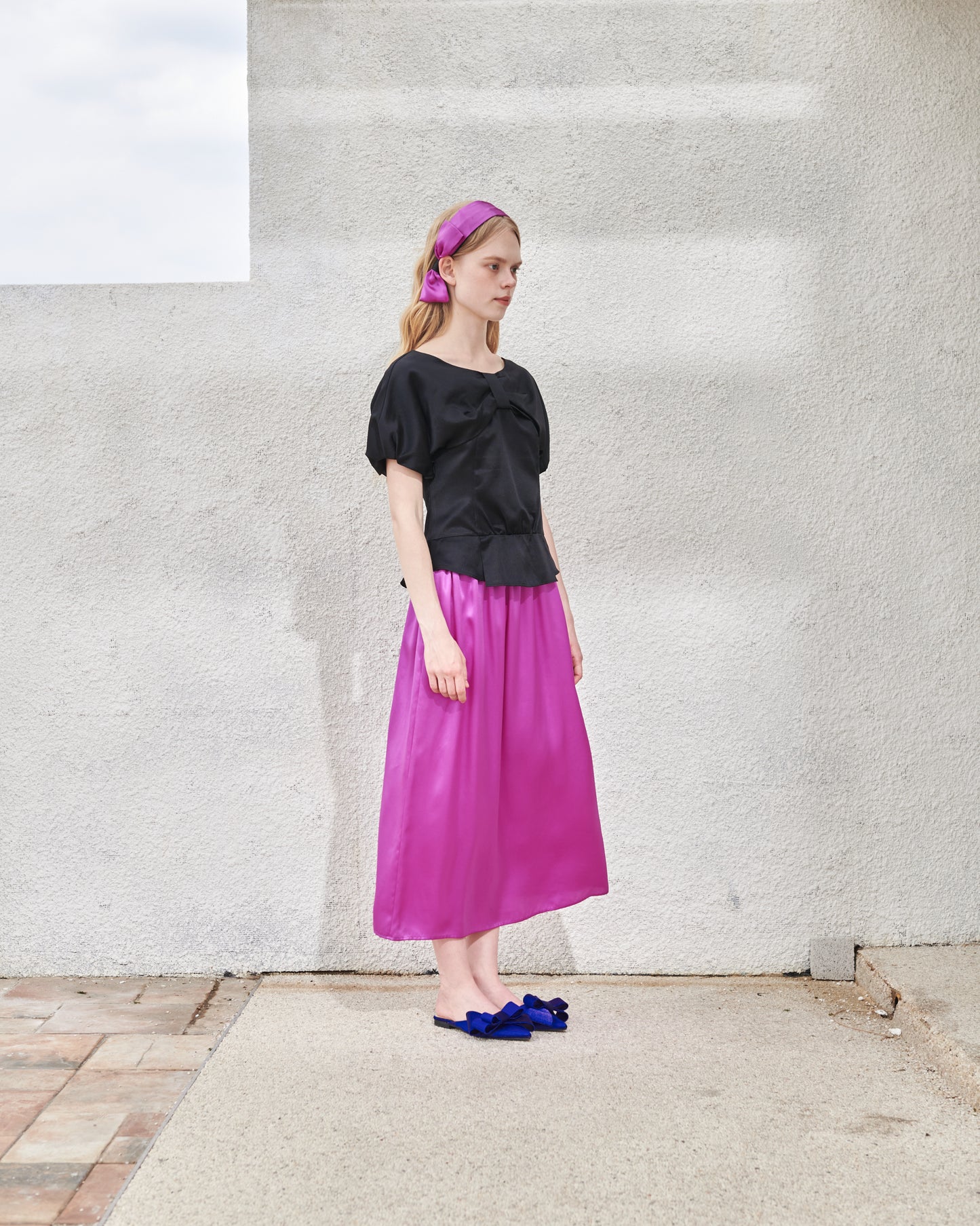 Fuchsia Silk Skirt
