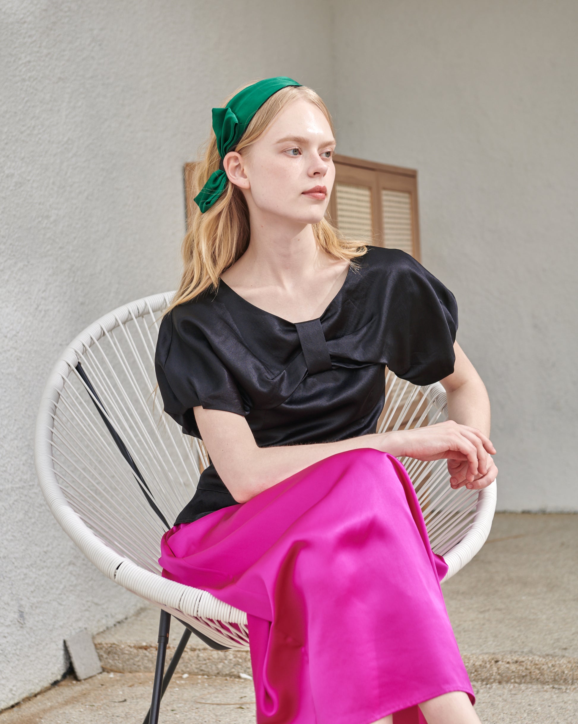 Fuchsia Silk Skirt